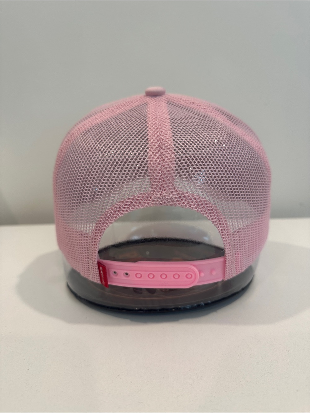 Pink Bunny Patch Trucker Hat Embroidered Rabbit Snapback Cap - Picture 6 of 8